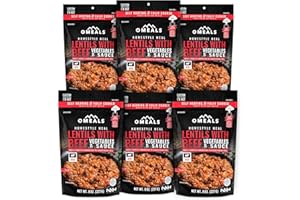 OMEALS Lentils with Beef Good to Go Meals | Mre Meals Military 2022 Bulk, Self Heating Emergency Food Supplies, Fully Cooked Backpacking Meals and Camp Food with Extended Shelf Life | USA | 6 Pack