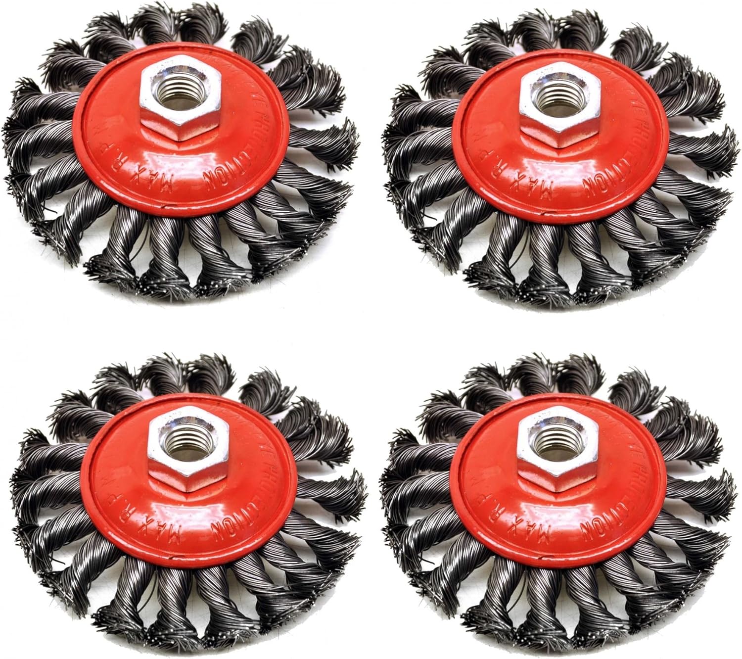 4 PACK Twist Knot Wire Brush / Wheel 115mm for Angle Grinder TE242