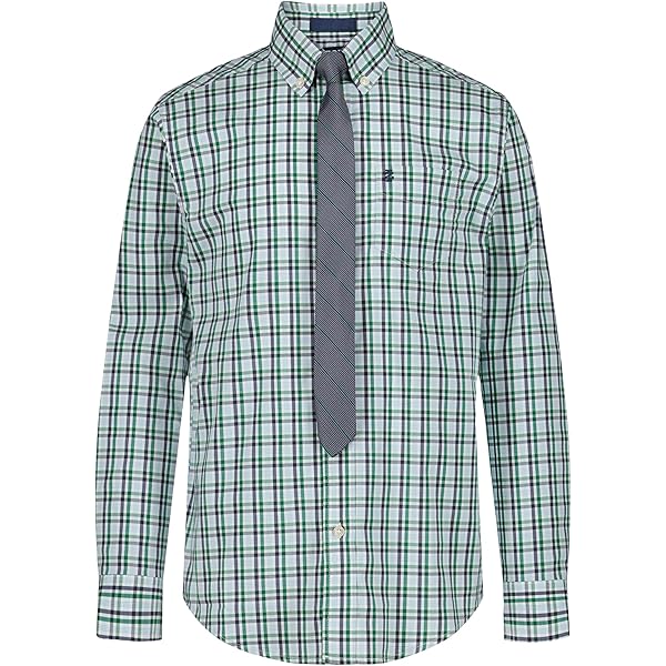 Amazon.com: Izod Boys' Long Sleeve Plaid Button-Down Dress Shirt