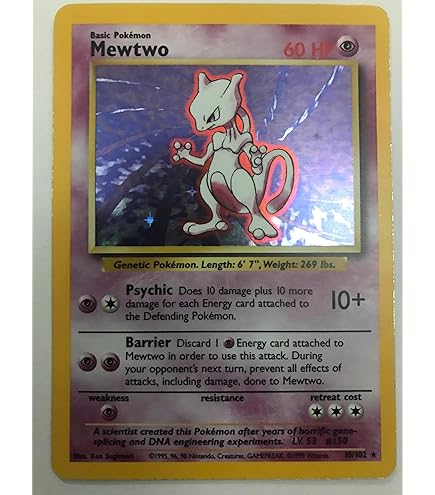 original pokemon mewtwo card Amazon.com: Pokemon - Mewtwo (10/102) - Base Set