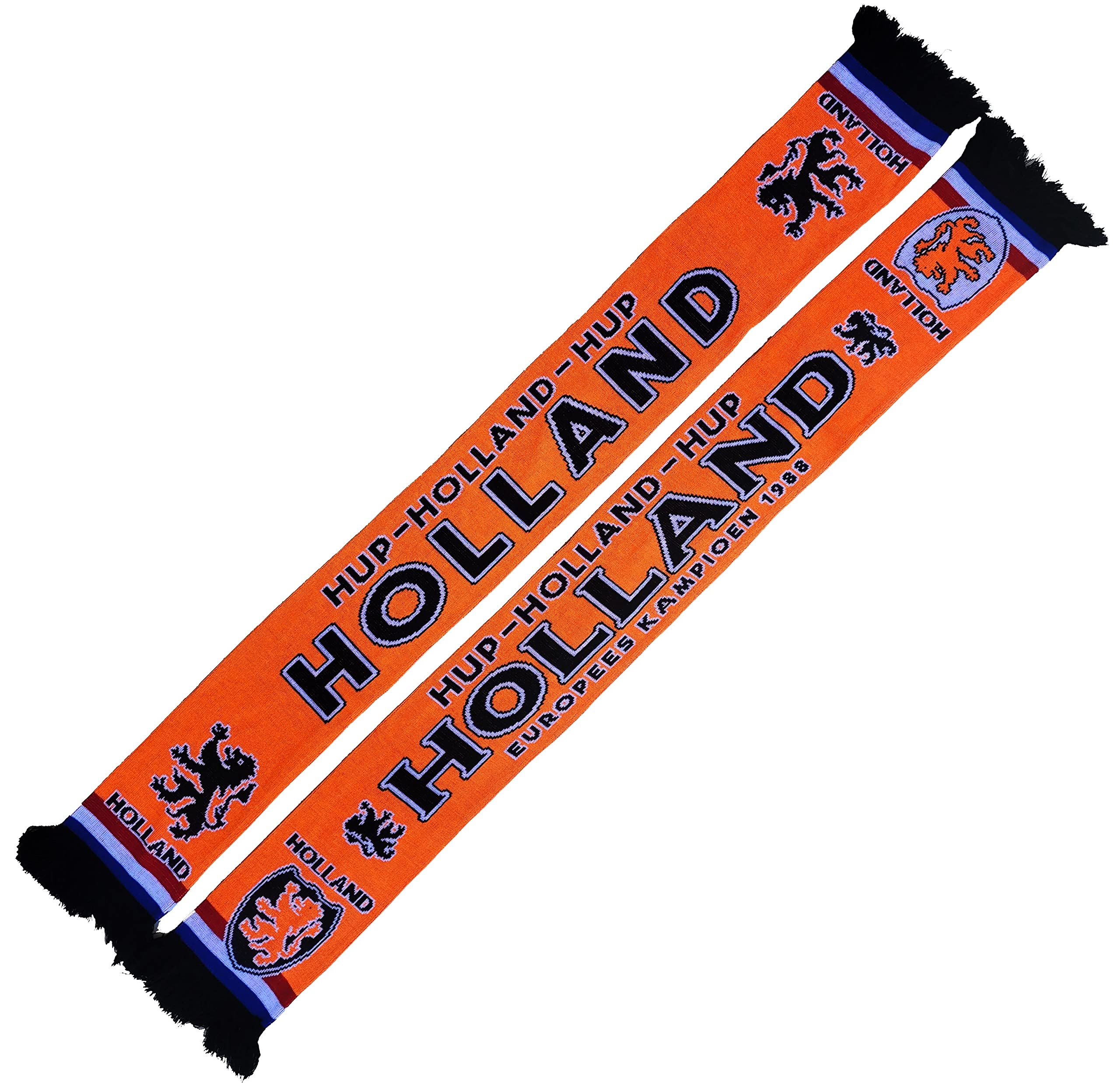 Generisch Holland European Championship Football Scarf, Iconic Souvenir Scarf, Orange, Black, 135 cm