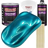 Restoration Shop - Teal Green Metallic Acrylic Urethane Auto Paint - Complete Gallon Paint Kit - Professional Single Stage Hi