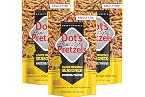 Dot's Homestyle Pretzels 18 Ounce Family Size Honey Mustard Seasoned Pretzel Twists (3 Pack)