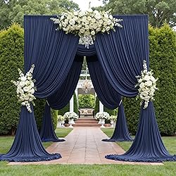 Wrinkle Free Navy Blue Backdrop Curtains for Party