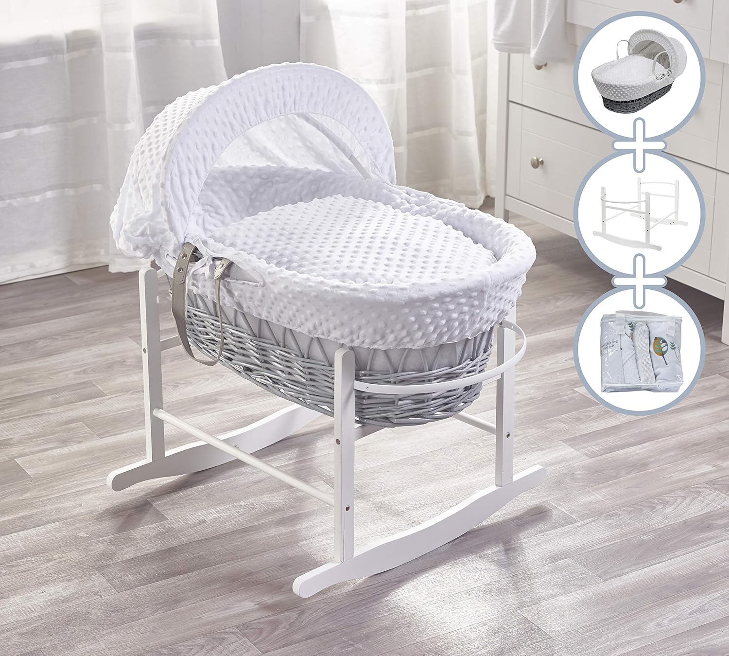 moses basket and stand set