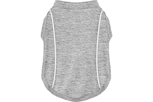 PAIAITE Stay Safe at Night: Stylish Reflective Strip Dog Shirt & Tank Top - Soft, Breathable Clothes with Sun Protection, Quick Dry, Stretchy, Lightweight for Small to Large Dogs Grey M