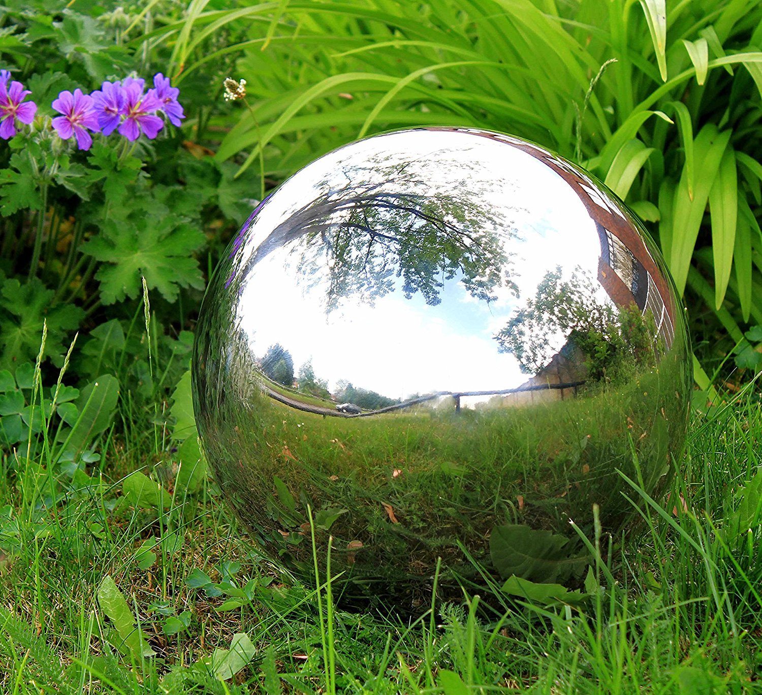 Polished Stainless Steel Gazing Globe Sphere 10cm Amazon.co.uk