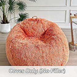 LIFEREVO Faux Fur Stuffed Animal Storage Bean Bag
