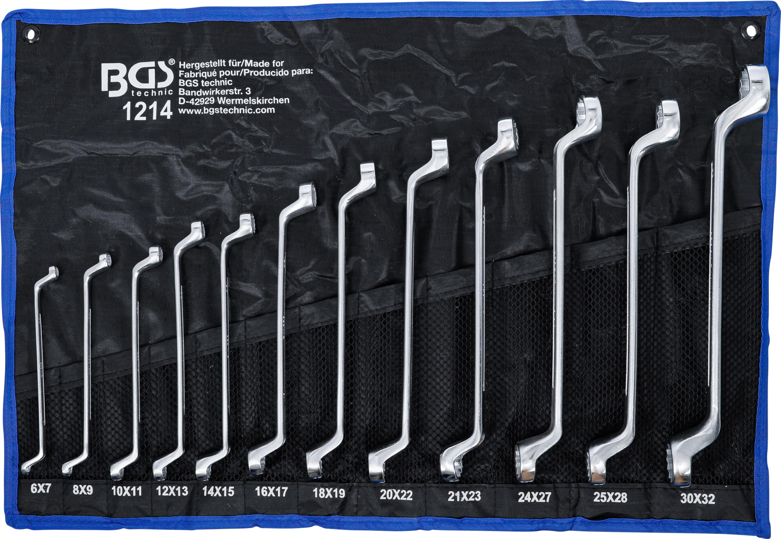 BGS 1214 | Double Ring Spanner Set | offset | 6 x 7 - 30 x 32 mm | 12 pcs.