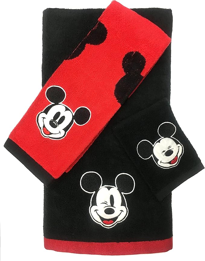 Disney Mickey Mouse 3 Piece Cotton Bath Towel Set (Official