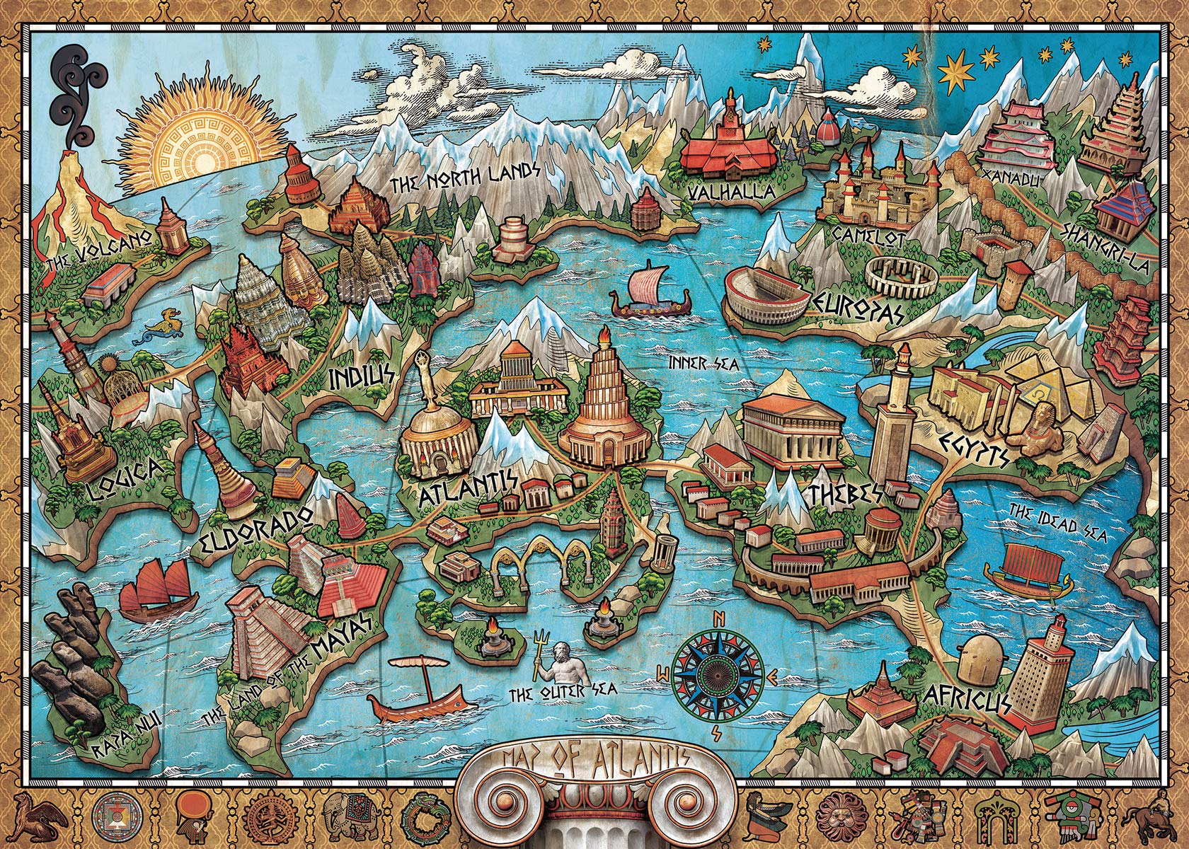 Ravensburger Puzzle 16728 - Mysterious Atlantis - 1000 Pieces Puzzle for Adults and Children from 14 Years