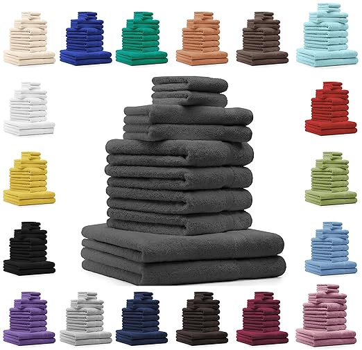 title=Betz Set di 10 asciugamani 100 % cotone 2 asciugamani da doccia 4 asciugamani 2