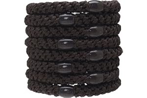 L. ERICKSON USA L. Erickson Grab & Go Ponytail Holders, Mocha, Set of Eight - Exceptionally Secure with Gentle Hold