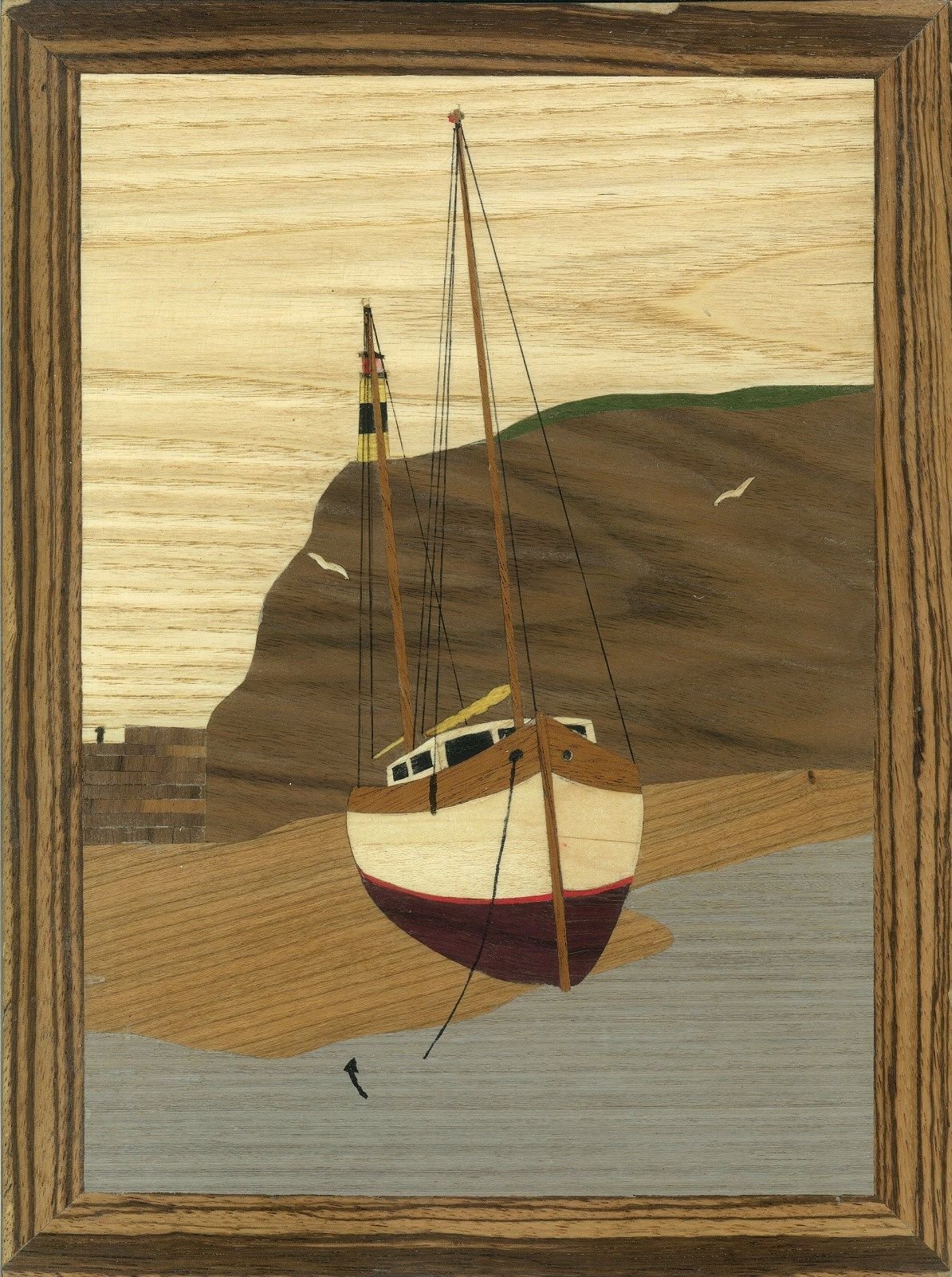 Cove Workshop Low Water Marquetry Kit Large Wooden Picture Artworks with Frame DIY Craft Set for Your Living Room & Home Decor Kits for Adult or Beginners 330 x 238mm