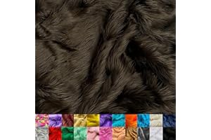 Ice Fabrics Faux Fur Fabric by The Yard - 60 Inches Wide Super Soft and Fluffy Shaggy Mohair Fur Fabric for Costumes, Apparel, Rugs, Pillows, Decorations and More - Dark Brown - Half Yard