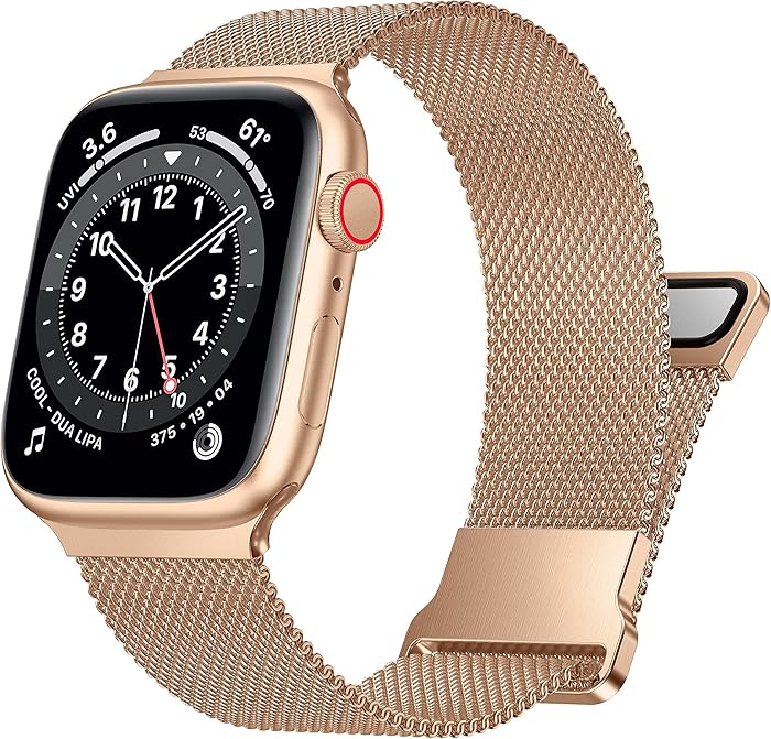 UHKZ Compatible with Apple Watch Band 38mm 40mm 42mm 44mm for Women Men,Stainless Steel Milanese Mesh Loop Magnetic Adjustable Strap Replacement for iWatch Series 6/5/4/3/2/1/SE