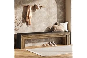 Tribesigns 71" Extra Long Entryway Bench, Modern Farmhouse Shoe Bench Wooden Indoor Seating with Layered Design for Hallway, 