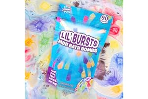 Tub Works® Lil' Bursts™ Mini Bath Bombs for Kids, 90 Count, Rainbow | Nontoxic | Tiny Kids Bath Bombs with A Burst of Color, Foam & Bubbles | Customize Toddler Bath with 7 Colors | Make Bathtub Art