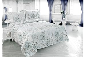 Marina Decoration Home Bedroom Pinsonic Bedding Coverlet Bedspread Ultra Soft 3 Piece Summer Embossed Printed Quilt Set with 
