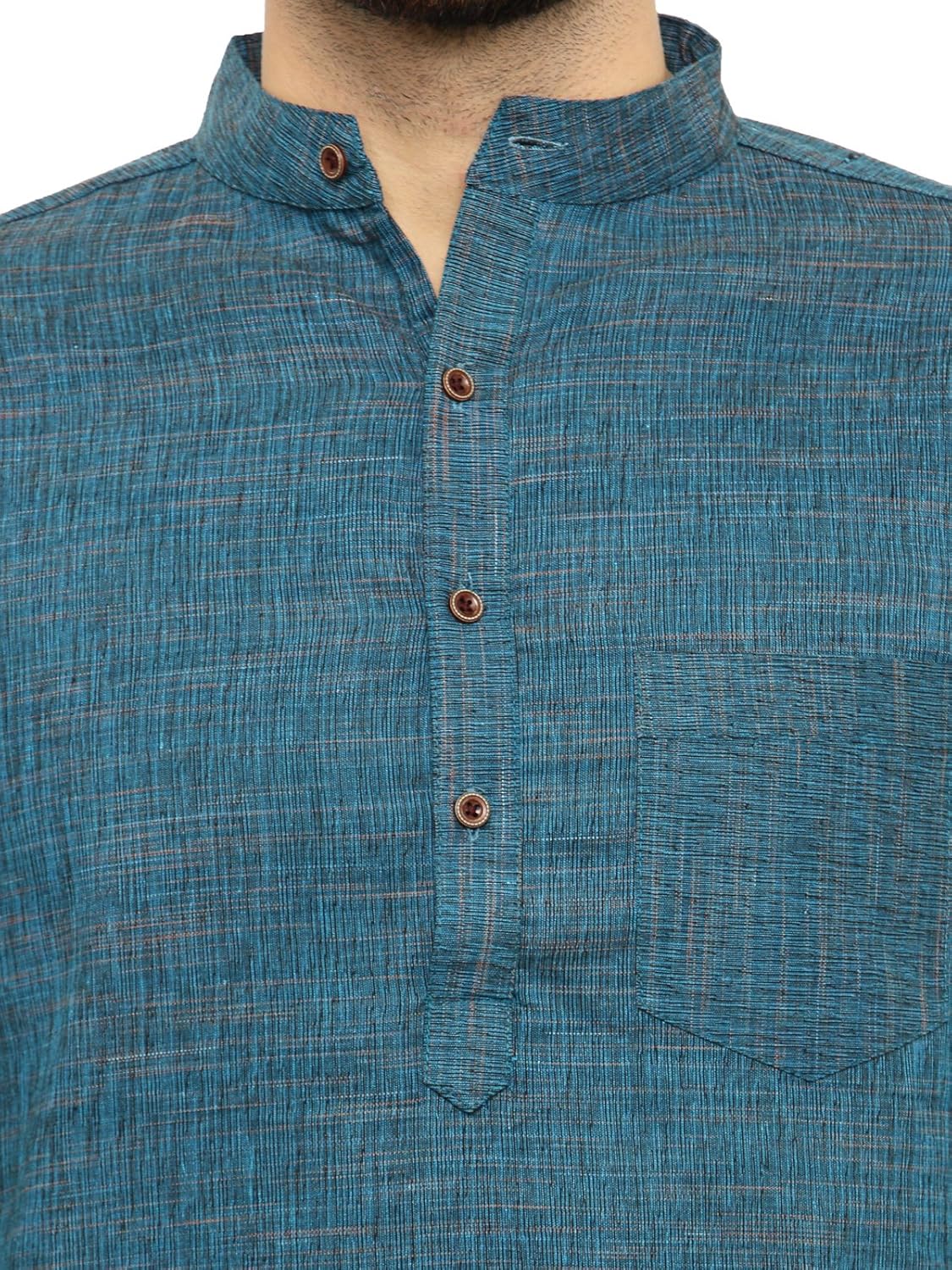 enchanted drapes mens' solid cotton long kurta