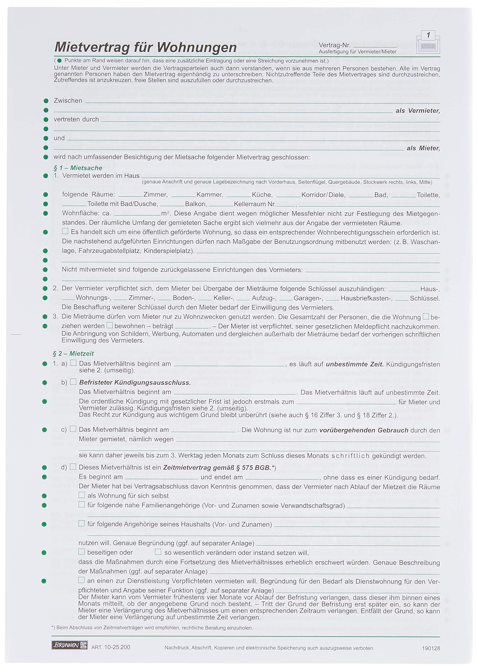 20X BRUNNEN Rental Agreement Apartments 6S