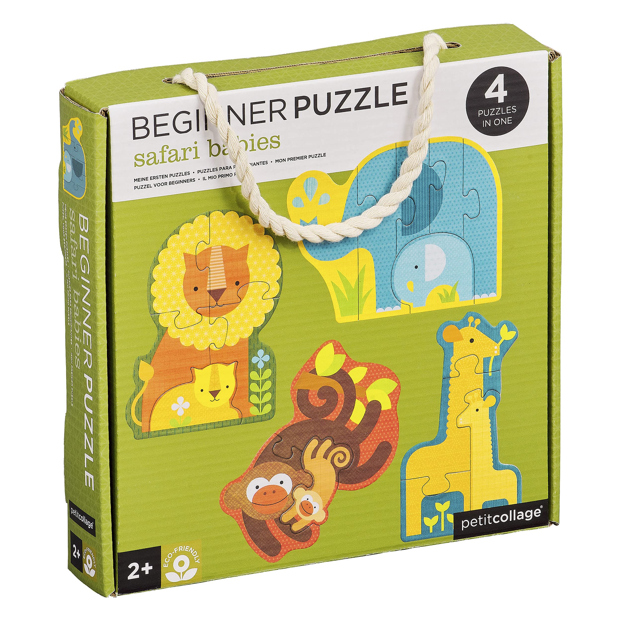 Petit Collage PTC339 Safari Babies Beginner Puzzle, Multi