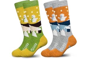 Hylaea Merino Wool Ski Socks Kids, Knee-high Warm Thermal Snowboard Skating Socks for Boys Girls Toddler