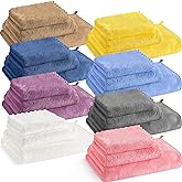 24 Pcs Bathroom Towel Set Bath Towels Bulk Include Hand Towels Washcloths Bath Towels Set Microfiber Coral Velvet Absorbent Towels for Bath Fitness, Bathroom, Sports, Yoga, Travel (Multicolor)