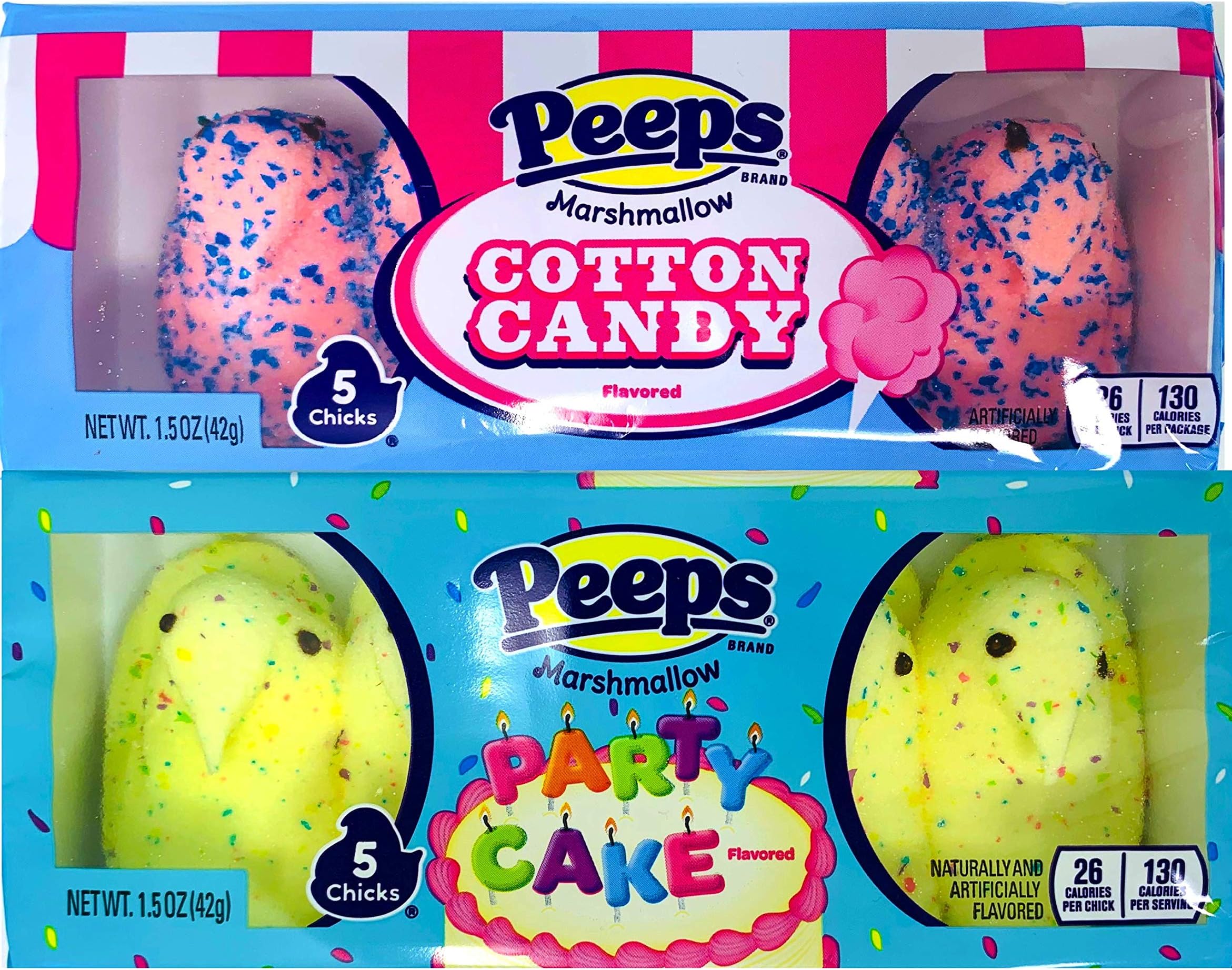 NEW Peeps Party Cake & Cotton Candy 5 ct Peeps In Each Pack Of Sugary Dipped Goodness (2)