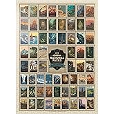 MyPuzzle 63 American National Parks: by Kenneth Crane, Vintage Poster - Premium 1000 Piece Jigsaw Puzzle for Adults
