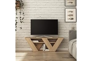 JV Home Pipralla Collection TV Stand Stylish Entertainment Unit | TV Cabinet for Living Room, Bedroom Suitable up to 50” (Oak