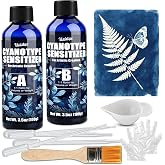 Cyanotype Sensitizer Kit 200g &ndash; 1:1 Mix, No Dilution, Includes 7 Tools | Cyanotype Solution Kit Works on Fabric, Paper, Wood &amp; Leather, Perfect for Sun Printing, DIY Crafts and Photography Art