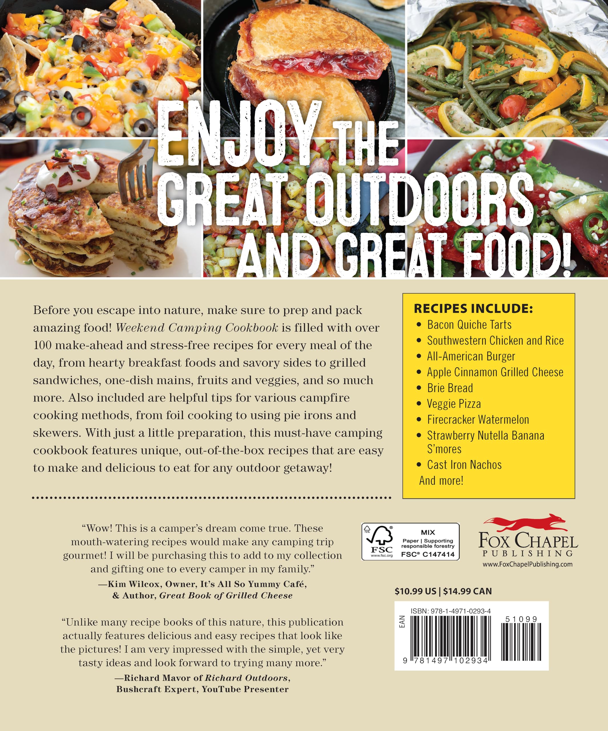 Weekend Camping Cookbook: Over 100 Delicious Recipes for Campfire and Grilling (Fox Chapel Publishing) Make-Ahead Meals for Outdoor Adventures - Cast Iron Nachos, Bacon S'Mores, Foil Packs, and More