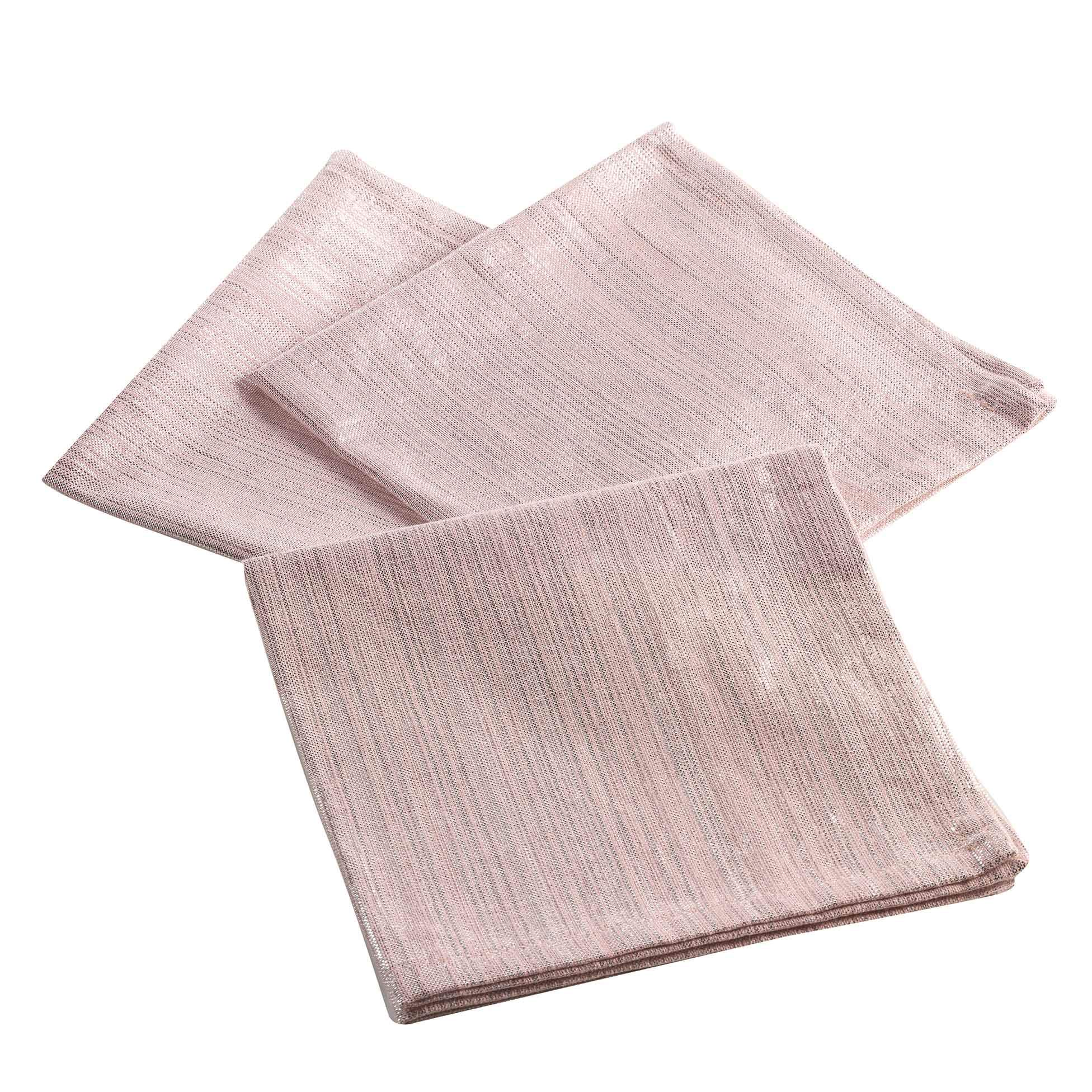 Douceur d'Intérieur, Elegancia Rose Cotton Napkins with Metallic Threads (40 x 40 cm)
