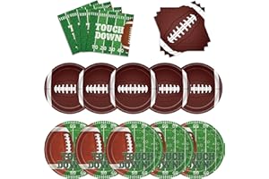 SJJPDYY 150Pcs Football Party Supplies Tableware Set，Football Party Set Includes Dinner Plates, Dessert Plates, Napkins, Super Game Bowl Party Decoration Football Theme Party Decorations Birthday Party