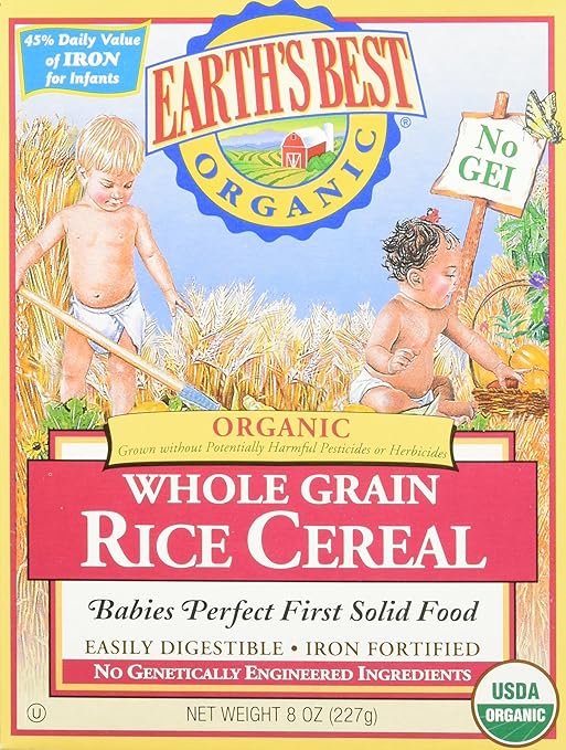 Earth S Best Baby Cereal Rice 8 Oz 2 Pk Amazon Com Grocery Gourmet Food