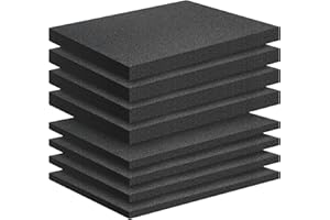 JOEWUZUN 8 Pack Polyethylene Foam Pads for Packing Foam Sheets 2 Size Cuttable High Density Cushioning Inserts Protective Foam for Packing Cases and Crafts- 16" X 12" X (0.4" and 1")