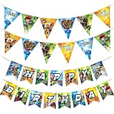 Officially Licensed BEYBLADE Banner Set - (1) Banner &amp; (2) Triangle Pennants - BEYBLADE Birthday Party Supplies