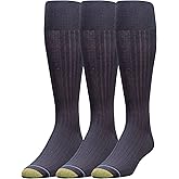 GOLDTOE mens Canterbury Over-the-calf Dress Socks, 3-pairs