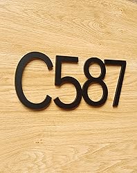 6 Inch Adhesive House Numbers - Black Address