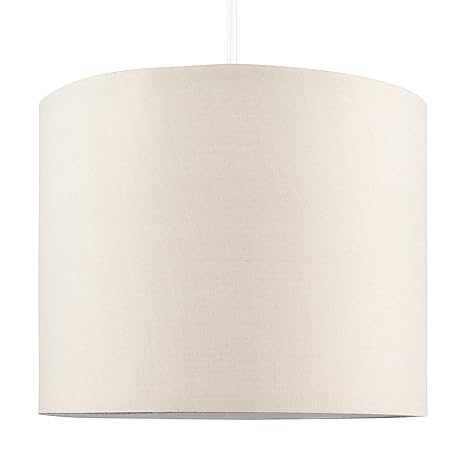 Small Modern Rolla Polycotton Cappuccino Cylinder Ceiling Pendant
