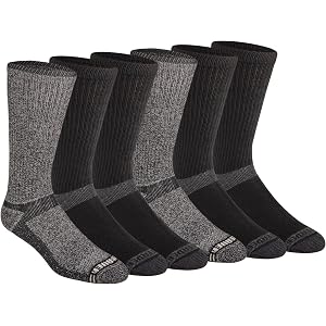 Eddie Bauer Men's Dura Dri Moisture Control Crew Socks (6, 12 Pairs)