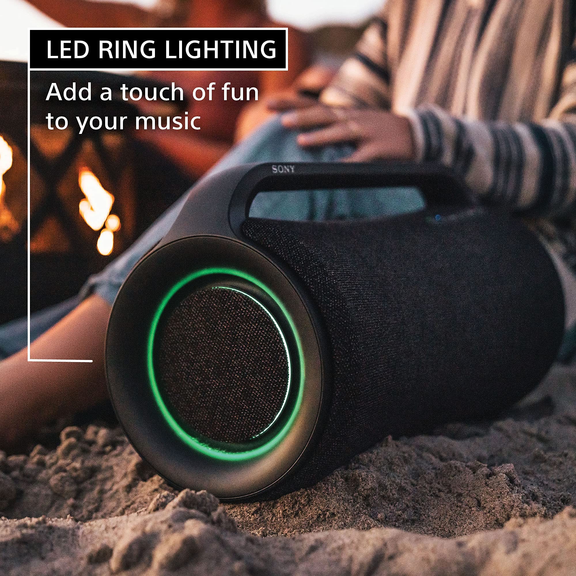 Sony SRS-XG500 X-Series Wireless Portable Bluetooth Boombox Party-Speaker with Big Powerful Sound, IP66 Water-resistant and Dustproof, 30 Hour-Battery, LED Ring Lighting for Home and Outdoor