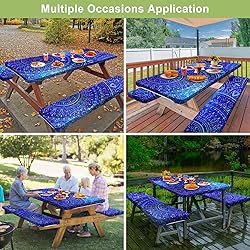 Picnic Table Cover with Bench Covers Camping