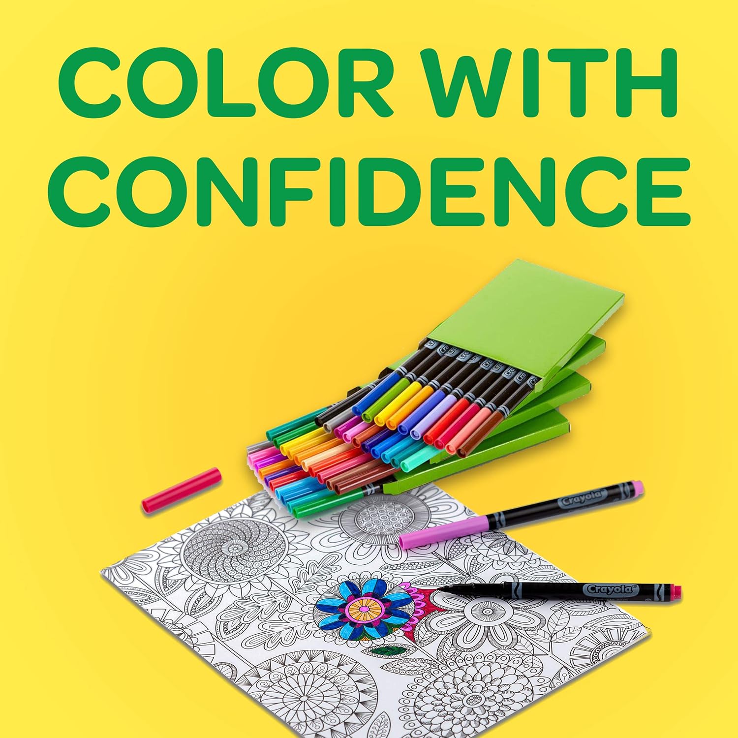 Crayola Fine Line Markers, Adult Coloring Set, Stocking Stuffers for Teens, 40 Count: Toys & Games