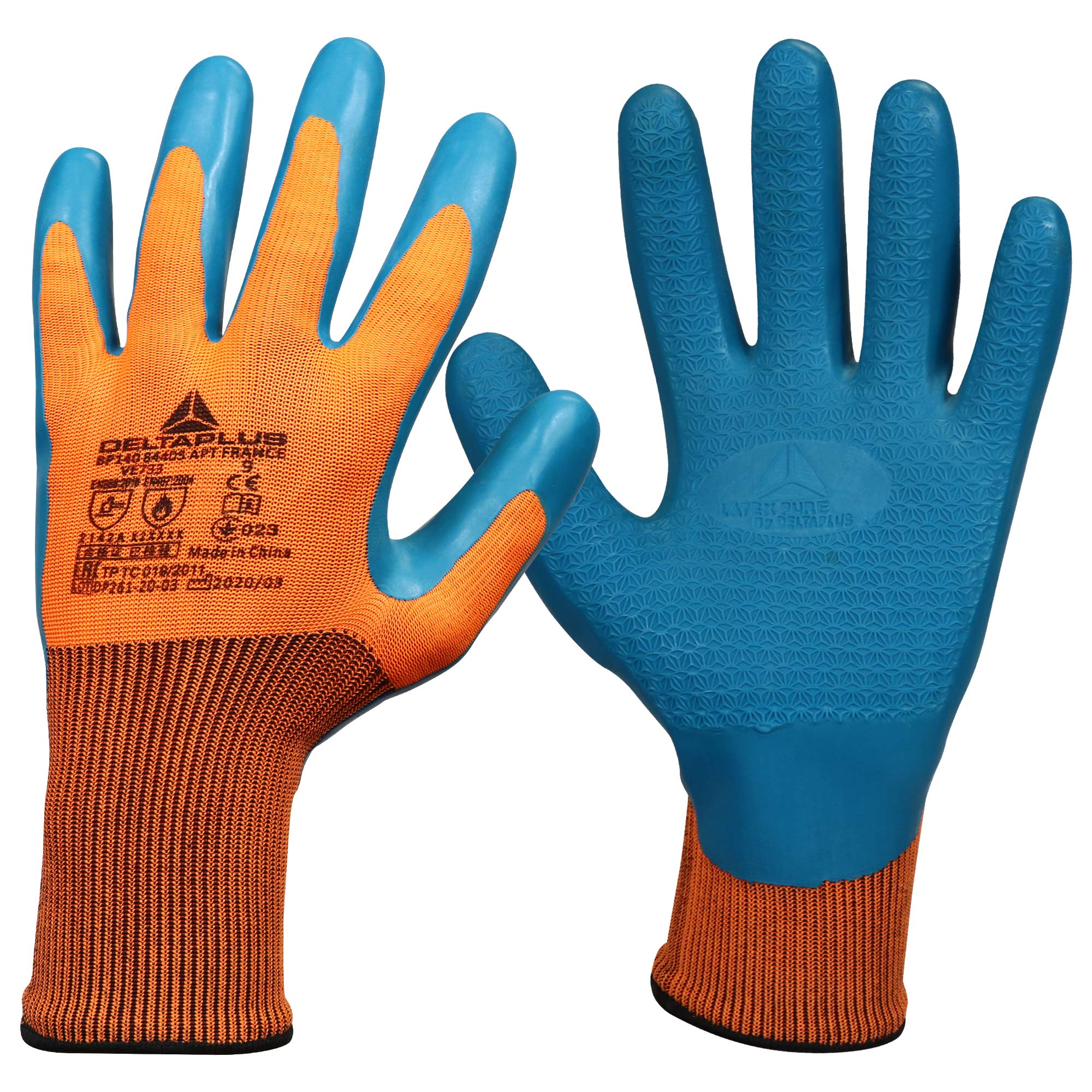 3 Pairs Mechanic Work Gloves with Latex Nitrile Microfoam Grip - Cut Resistant for Safety - Heavy Duty Protective Grip for Gardening, Warehouse, Working, Construction - For Men and Women (Large)