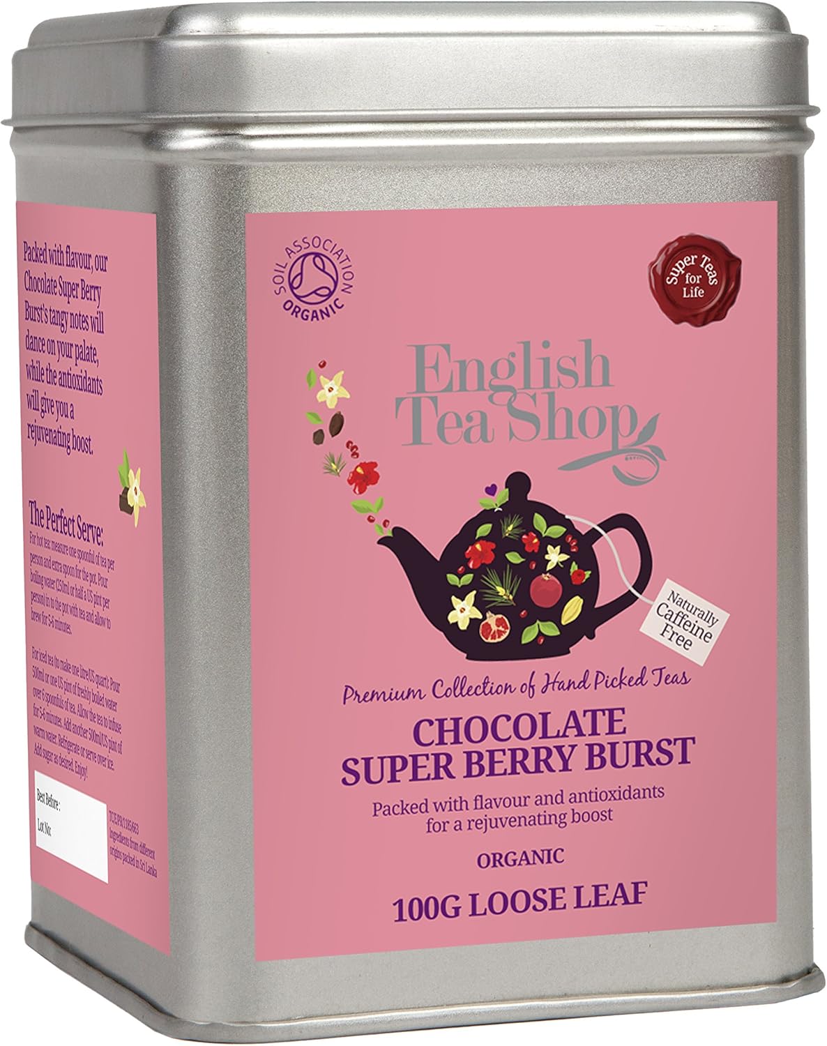 English Tea Shop Chocolate Super Berry Burst Loose Leaf Tea 100g