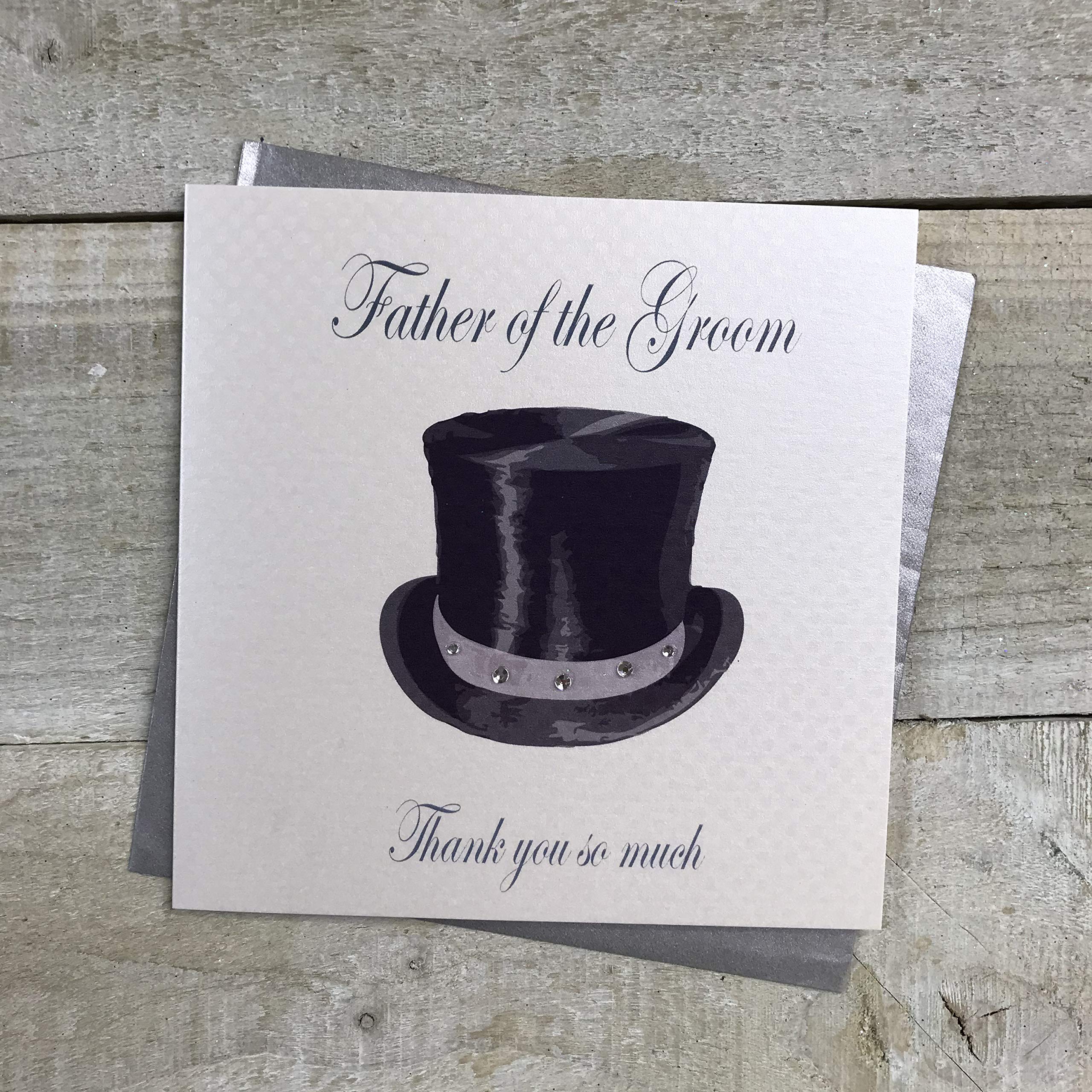 White Cotton Cards Father of The Groom Thank You So Much Wedding Handmade Card, White, PD22