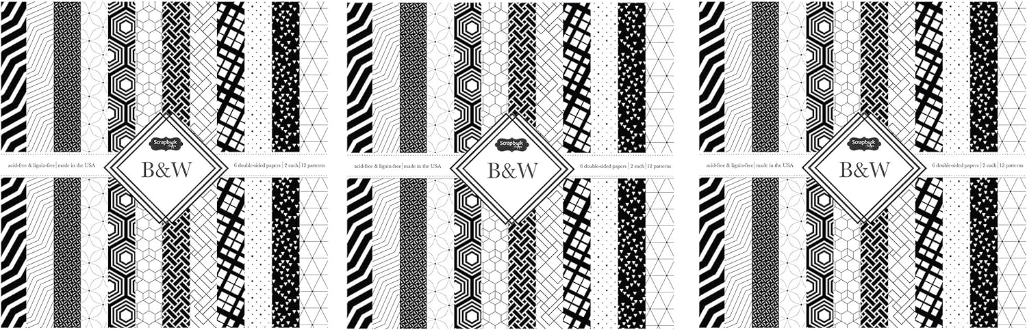 Scrapbook Customs Themed Paper Scrapbook Kit, Black & White