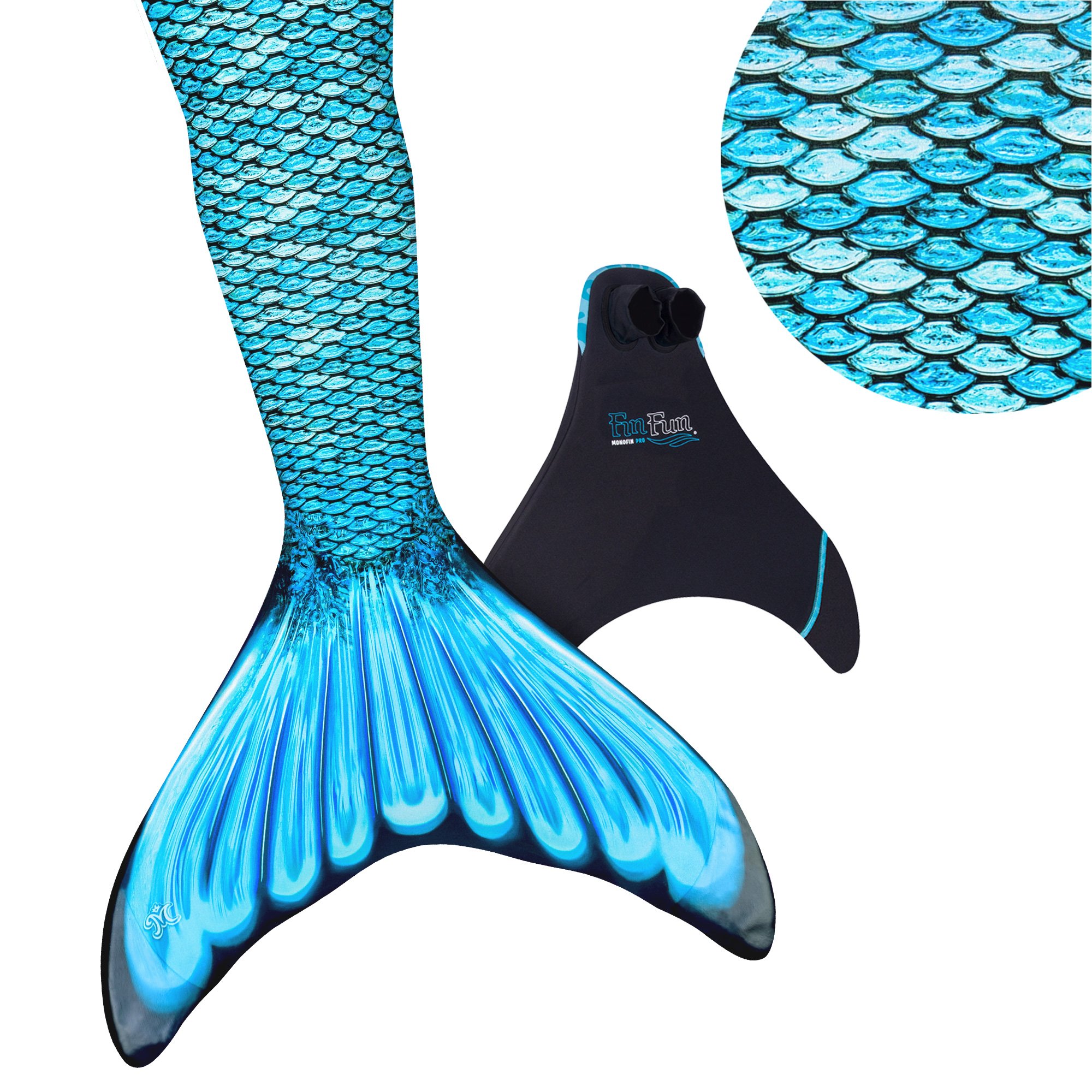 Fin Fun Mermaid Tail, Reinforced Tips, Monofin, Tidal Teal, Size Child 8 Amazon